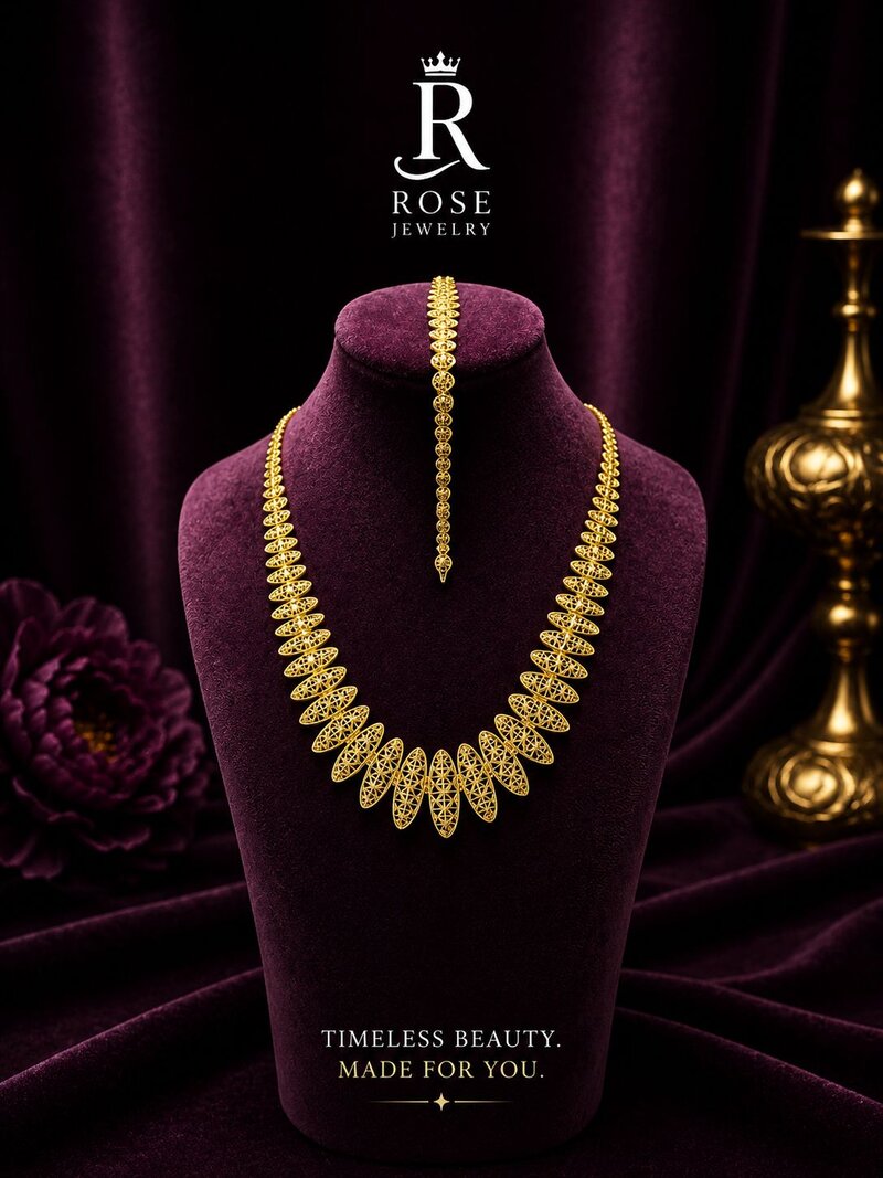 Golden Leaf Necklace Set
